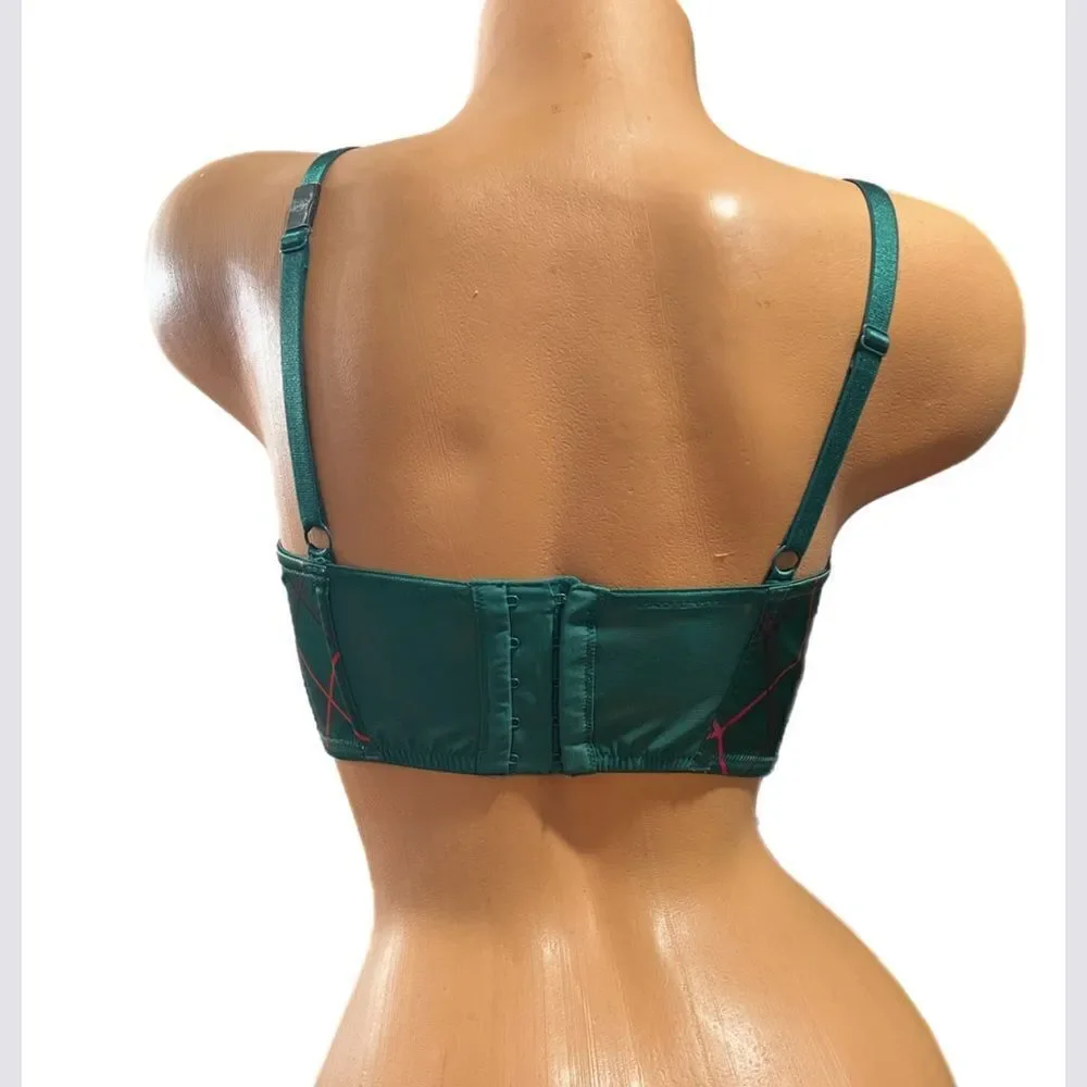 Victorias Secret FASHION SHOW Very Sexy Lined Demi long line Satin Bra 34DD